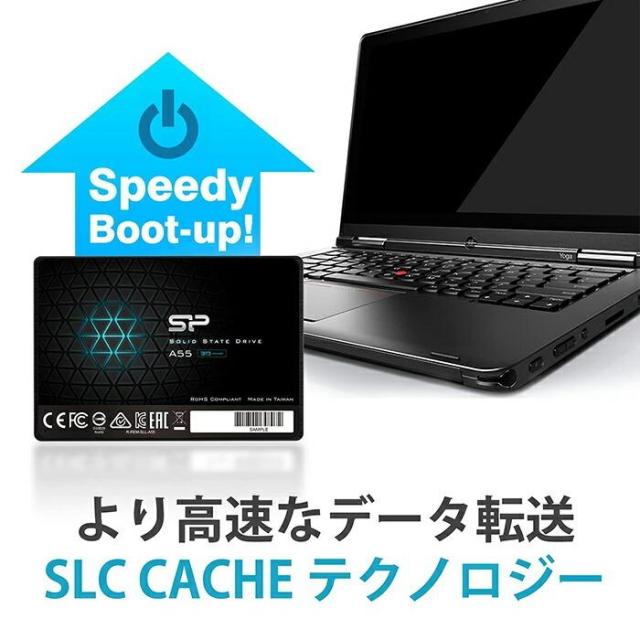 シリコンパワー SSD 4TB 3D NAND採用 SATA3 6Gbps 2.5インチ 7mm SATA III sata A55 4テラ 4T パソコン 高速 化 データ転送 高速 耐衝撃 大容量 耐久性 ssd内蔵 内蔵型ssd ssd ノートパソコン用 ノートpc デスクトップ 換装 SP004TBSS3A55S25_2