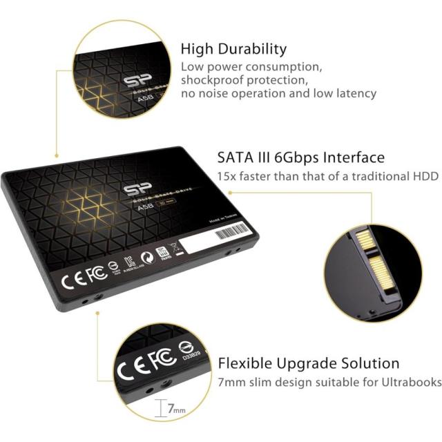 シリコンパワー SSD 4TB 3D NAND採用 SATA3 6Gbps 2.5インチ 7mm ブーストSATA III sata A58 4テラ 4T パソコン 高速 化 データ転送 高速 耐衝撃 大容量 耐久性 ssd内蔵 内蔵型ssd ssd ノートパソコン用 ノートpc SLCキャッシュパフォーマンス SP004TBSS3A58A25_2