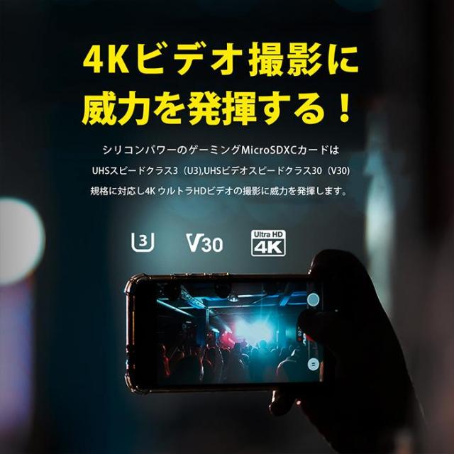 シリコンパワー microSDカード 256GB microSD microSDXC UHS-1 U3 V30 マイクロSDカード【Nintendo Switch 対応】MicroSD メモリーカード SD 高性能 高速ゲーミング向け SDカード 最大容量 iPhone スマホ メモリ メモリーカード ゲーミング向け SP256GBSTXDV3V1NAC_5