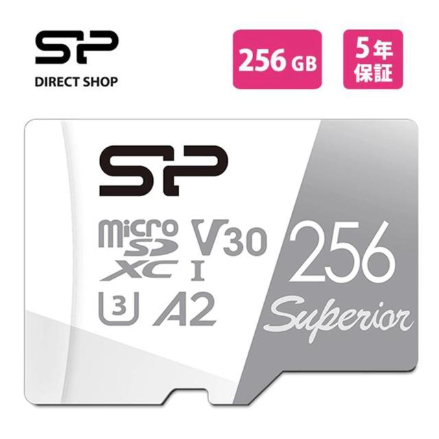 シリコンパワー microsd 256GB microSDカード 4K対応 class10 UHS-1 U3 V30 A2 規格 Ultra HDマイクロSDカード【Nintendo Switch 対応】MicroSD メモリーカード SD 高性能 録画 SDカード 最大速度100MB/s スマホ メモリ メモリーカード SP256GBSTXDA2V20SP