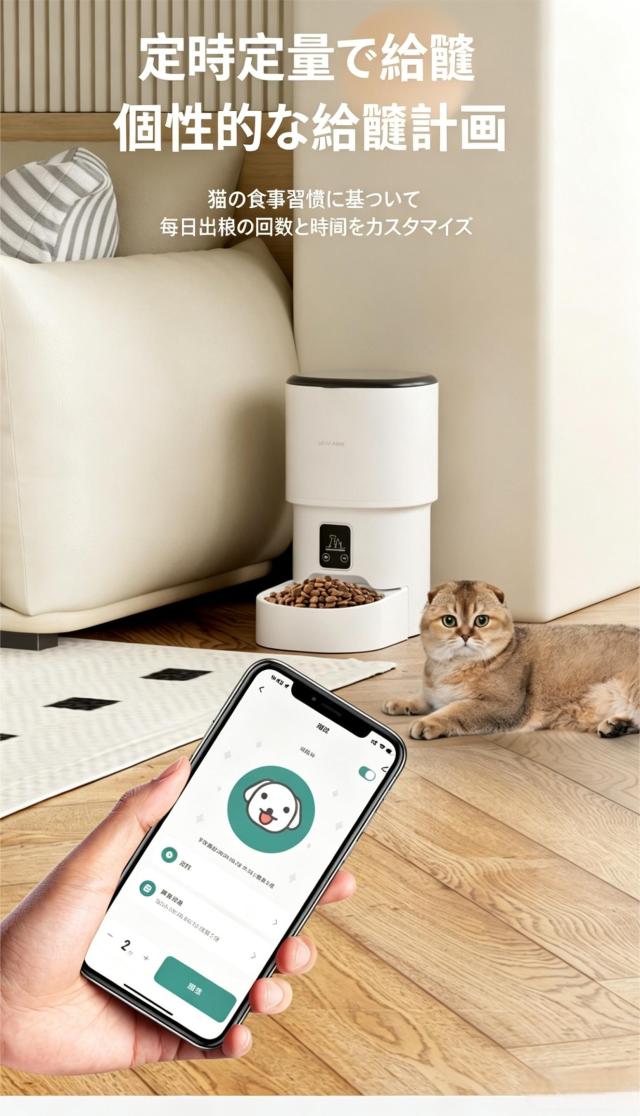 【ポイント高倍率】自動給餌器 猫 犬 カメラ付き WiFi 必要 スマホ連携 4L 大容量 1 日 8 食 タイマー機能 遠隔監視 2WAY 給電 詰まり防止 防湿 お手入れ簡単 日本語説明書付き SP03_3