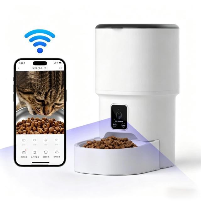 【ポイント高倍率】自動給餌器 猫 犬 カメラ付き WiFi 必要 スマホ連携 4L 大容量 1 日 8 食 タイマー機能 遠隔監視 2WAY 給電 詰まり防止 防湿 お手入れ簡単 日本語説明書付き SP03_1