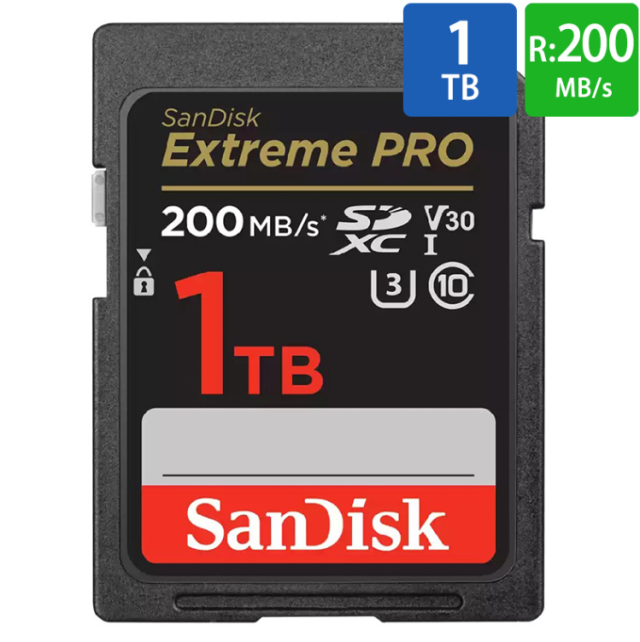 サンディスク SDXCカード 1TB EXTREME PRO Class10 UHS-1 U3 V30 200MB/s SDSDXXD-1T00-GN4IN SanDisk SDカード 海外リテール 【送料無料】
