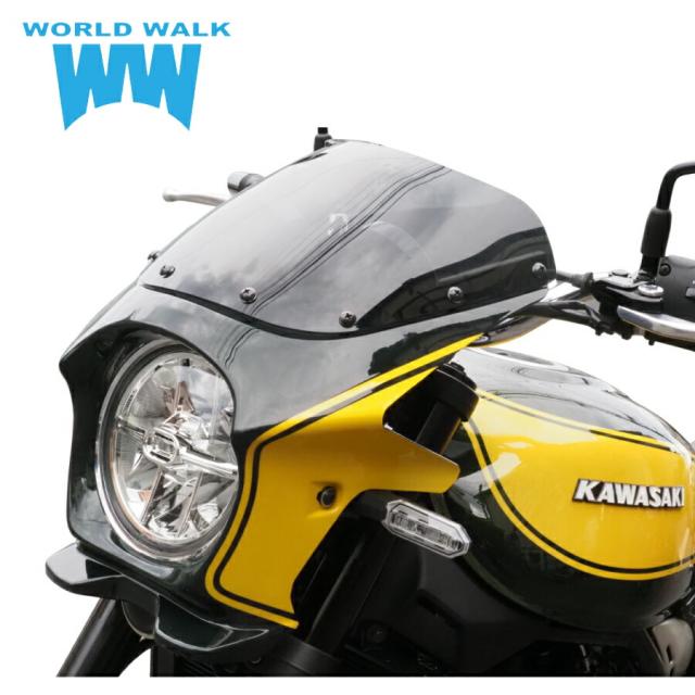 納期約2〜3週間 WW ワールドウォーク Z900RS用 2色ビキニカウル キャンディーグリーン×ラインイエロー タイプR スモーク Z900RS ビキニカウル スクリーン 風防 外装_2