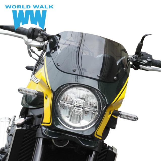 納期約2〜3週間 WW ワールドウォーク Z900RS用 2色ビキニカウル キャンディーグリーン×ラインイエロー タイプR スモーク Z900RS ビキニカウル スクリーン 風防 外装_4