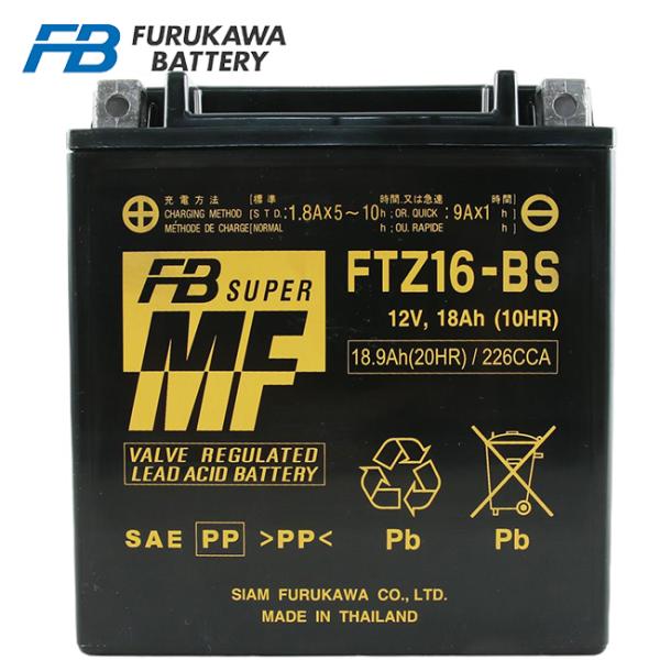 古河バッテリー (古河電池) シールド型 バイク用バッテリー FTZ16-BS ゼファー1100 ZRT10A バルカン1500クラシック VN2000 VNW00A_2