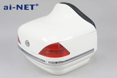 1ヶ月保証付 リアボックス トップケース ベンツ風 XV1600A ワイルドスター リアボックス アタッチメント付 汎用品 ホワイト 白