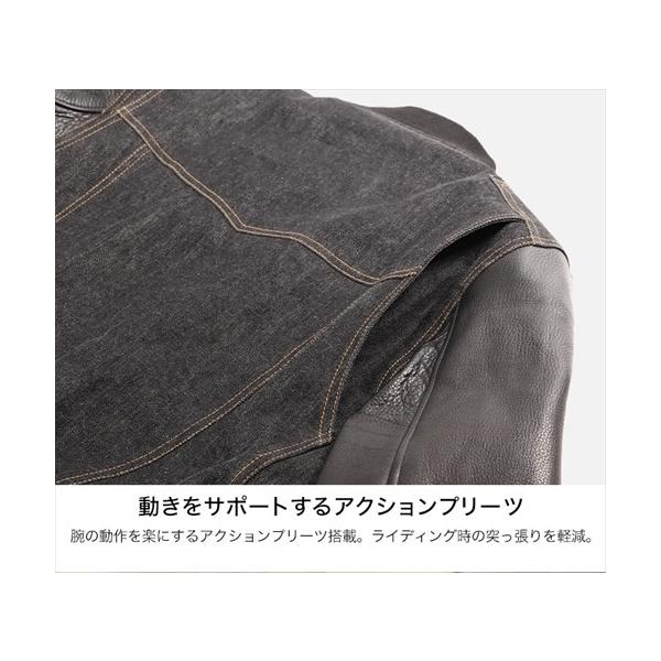DEGNER デグナー19WJ-18 レザーデニムコンビジャケット ブラック 