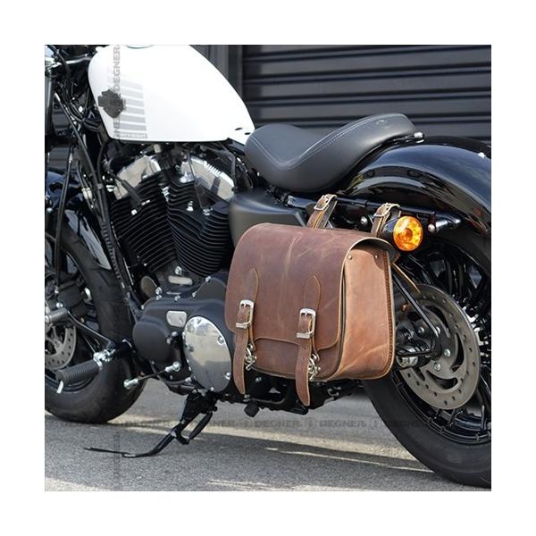DEGNER デグナー SB-76 レザーサドルバッグ ブラウン 9L