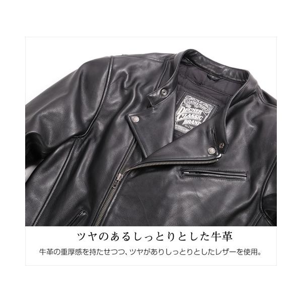 DEGNER デグナー19WJ-14 カウレザーダブルジャケット ブラウン サイズL_2
