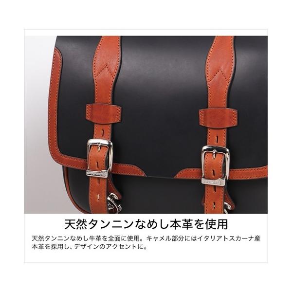 DEGNER デグナー SB-80 レザーサドルバッグ ブラックキャメル 12L_2
