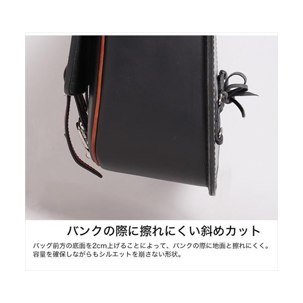 DEGNER デグナー SB-80 レザーサドルバッグ ブラックキャメル 12L_3