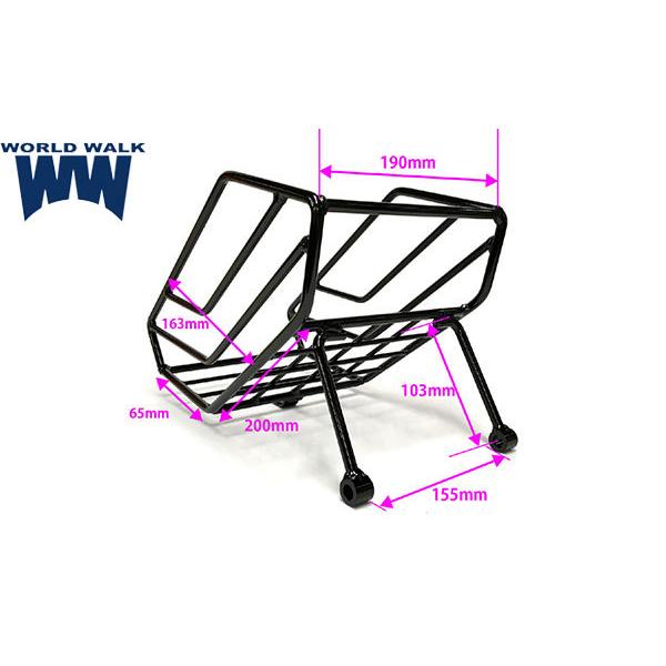 日本製 WW製 ワールドウォーク ハンターカブ CT125用 センターバスケット 積載 アクセサリー バイク用品 wca-bsk-1 キャリア_3