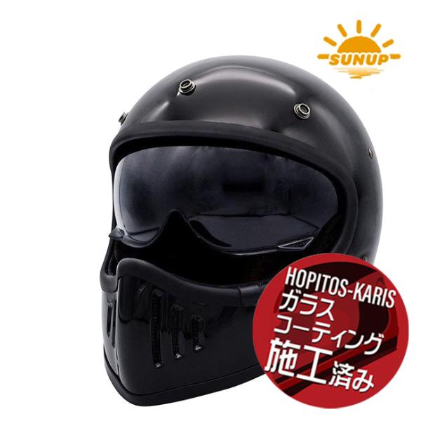 送料無料 サンアップ/SUNUP THE BLASTER PILOT Lサイズ ブラスターパイロット インナーサンバイザー内蔵 SM-001 フルフェイス ブラック 黒 L