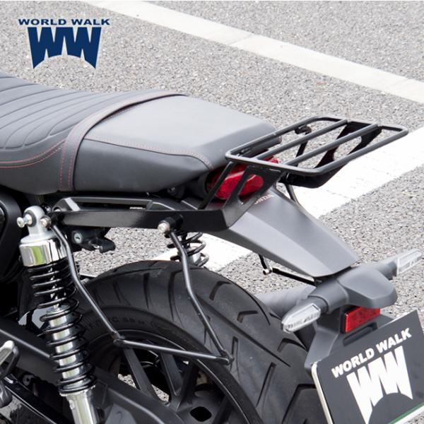 WW製/ワールドウォーク ホンダ GB350S用リアキャリア+バッグサポート2本セット wca-58-wca11b-2 ツーリングバッグ シンプル設計_2