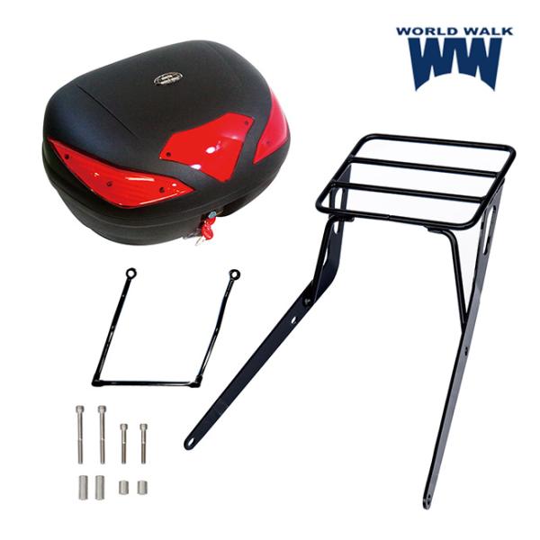 WW製/ワールドウォーク ホンダGB350S用キャリア+32Lボックス+バッグサポート1本セット wca-58-hwb32-wca11b-1