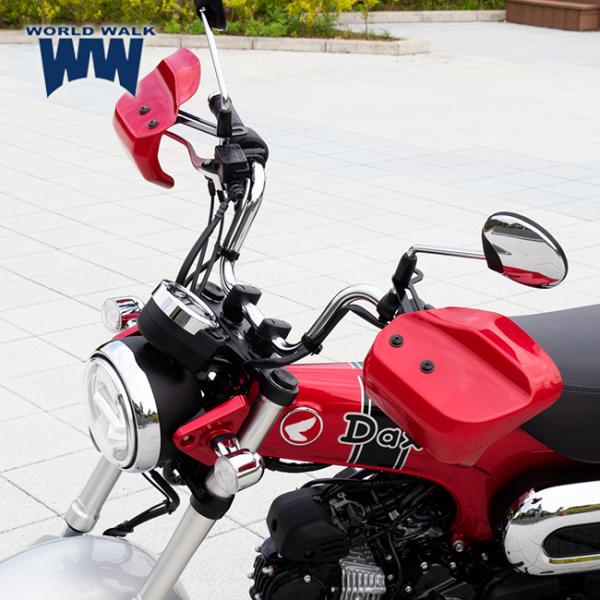納期約1ヶ月〜 ワールドウォーク ダックス125専用 塗装ナックルガード パールネビュラレッド ws-44-RD 8BJ-JB04対応 防風 防寒_5