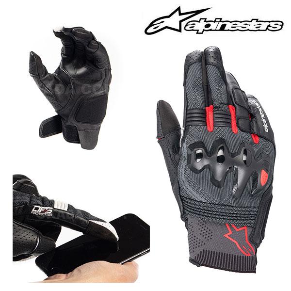 alpinestars/アルパインスターズ 3567122 MORPH SPORT GLOVES XL BK BRT RED 黒 赤 モーフ 運動競技 地球儀 本革 プロテクター 自動二輪車 CE標準尺度 スマホタッチ