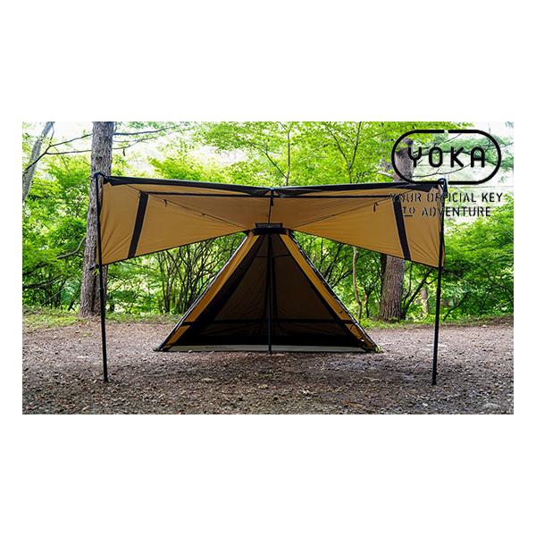 YOKA/ヨカ テント YOKA TIPI TYPE2 ダークカーキ色 ダブルジッパー シェルター おしゃれ シンプル BBQ tipi サーカス ソロテント ツーリングテント YOKA/ヨカ テント YOKA TIPI TYPE2 ダークカーキ色 ダブルジッパー