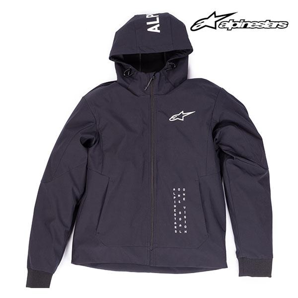 alpinestars/アルパインスターズ 4202624 RADIUM TECH HOODIE 12 BLACK WHITE XLサイズ 防水ポケット フード取り外し インナー プロテクター