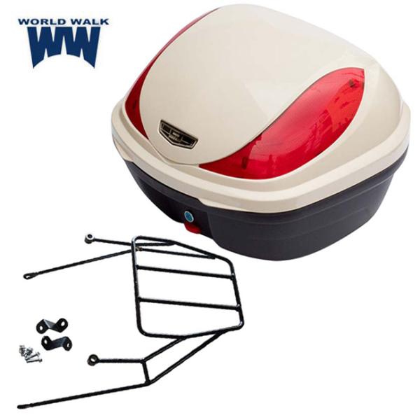 ワールドウォーク シグナスX 純正色塗装リアボックスキャリアセット ホワイトメタリック1 wca-46-hwb32-9-whi 32L