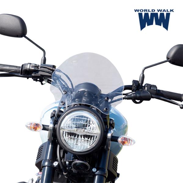 WW製/ワールドウォーク XSR125用メーターバイザー ミドル・クリア ws-50-mc メーターバイザータイプ 風防 小型 軽量