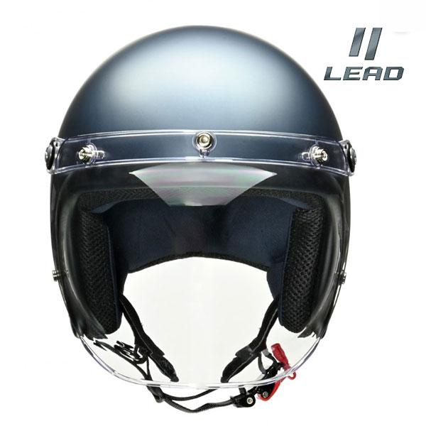 LEAD/リード工業 MOUSSE 開閉式バブルシールド 利便 定番 PSC SG 全排気量対応 開閉式シールド スモールジェット フリーサイズ マットダークブルー