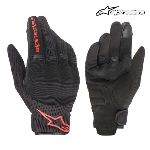 alpinestars/アルパインスターズ 1694650301 COPPER GLOVE Sサイズ プロテクター スマホタッチ 3シーズン ストレッチ 軽量柔軟 バイク 1030 BLACK RED FLUO