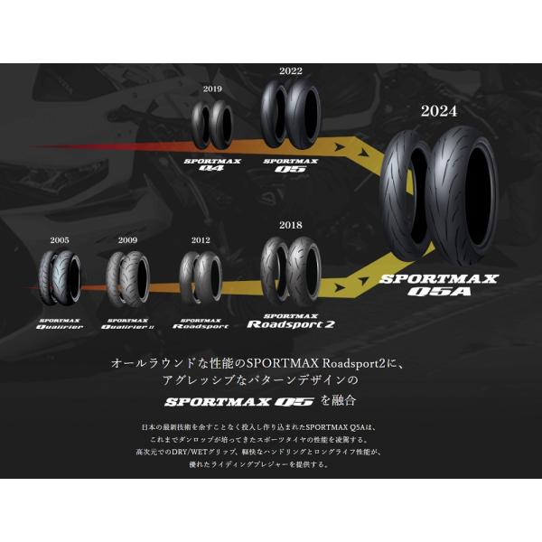 国内正規品 ダンロップ DUNLOP 110/80ZR18 (58W) Q5A フロント TL 354881 ウェット ドライ ツーリング ハイグリップ_2