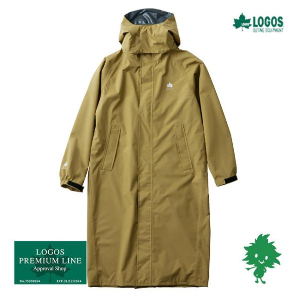 12月上旬入荷 LOGOS/ロゴス 35102604 LIPNER サイクルレインコート サンド Sサイズ 自転車専用 ヘルメット対応 フード リュック 撥水 ポケット
