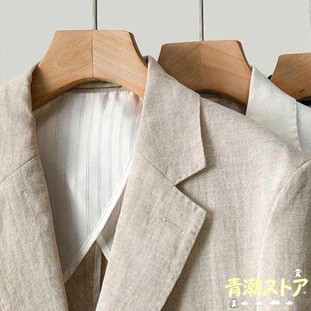 メンズ テーラードジャケット 麻 スーツ 上下 長袖 スーツ 紳士服 サマー セット セットアップ 涼しい カジュアル サマージャケット ブレザー リネンパンツ 大きいサイズ 春 夏 通勤 リネン 大きいサイズ 父の日 ギフト_2
