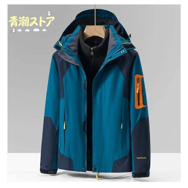 防水 レディース 冬 重ね着 長袖 フード付き ライナー付き 春 防水 マウンテンパーカー 2WAY 防寒 冬服 防風 登山ウェア 登山 秋 防寒 秋_16