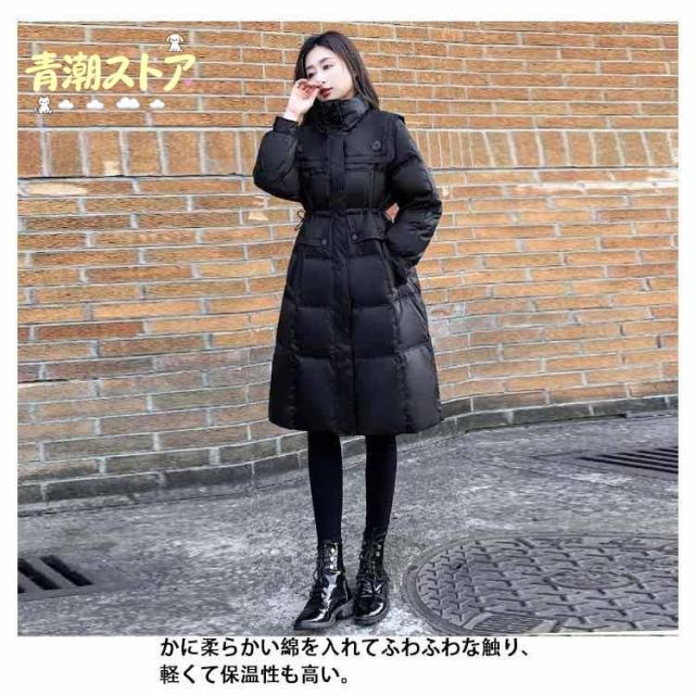 中綿コート レディース フード付き 中綿ジャケット ロング 秋冬 アウター 厚手 体型カバー 防寒 あったか 無地 おしゃれ 綿入り 暖かい ゆったり_10