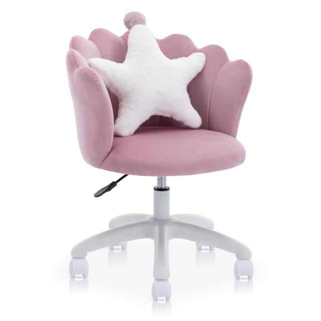 SYALEN デスクチェア 可愛い ランキング受賞 学習椅子 クッション付き  昇降式 学習チェア 子供 オフィスチェア おしゃれ 学生 チェア ワークチェア 360度回転 インテリア ベルベット ベロア 腰痛対策  疲れにくい PCチェア chair