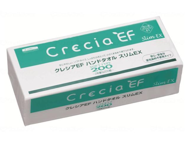 日本製紙クレシア クレシアＥＦハンドタオル ソフトタイプ200 スリムＥＸ（1ケース）紙 トイレ 工場 施設 キッチン 手洗い 高齢者 お年寄り 6,068円