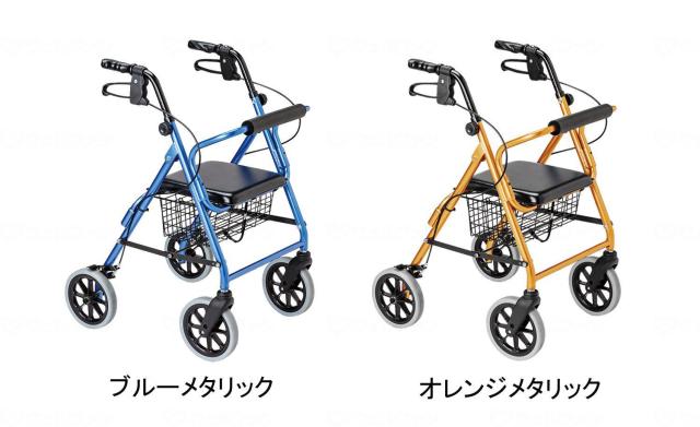 【GWポイント2倍！5/6 23:59まで！】【マスク一箱プレゼント中♪】歩行車 ハッピー2 NB ブルーメタリック オレンジメタリック 竹虎 折りたたみ式 介護用品 軽量7.7kg リハビリ 移動 高齢者 シニア 歩行介助 歩行補助 手押し車 プレゼント 母の日 敬老の日 ギフト 男性 女性_3