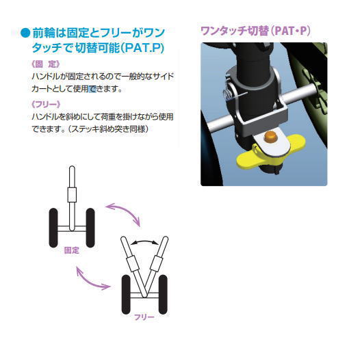 【ポイント5倍！5/13 09:59まで！】車輪付きステッキ ハンドレールステッキ2 フジホーム 手すり感覚 歩行補助 軽量 ハンドブレーキ付 前輪固定フリー切替 フック付 折り畳み 5段階調整 ブラック ブーケ WB5134 WB5135 転倒予防 散歩 買い物 旅行 介護用品 在宅介護 介護施_4