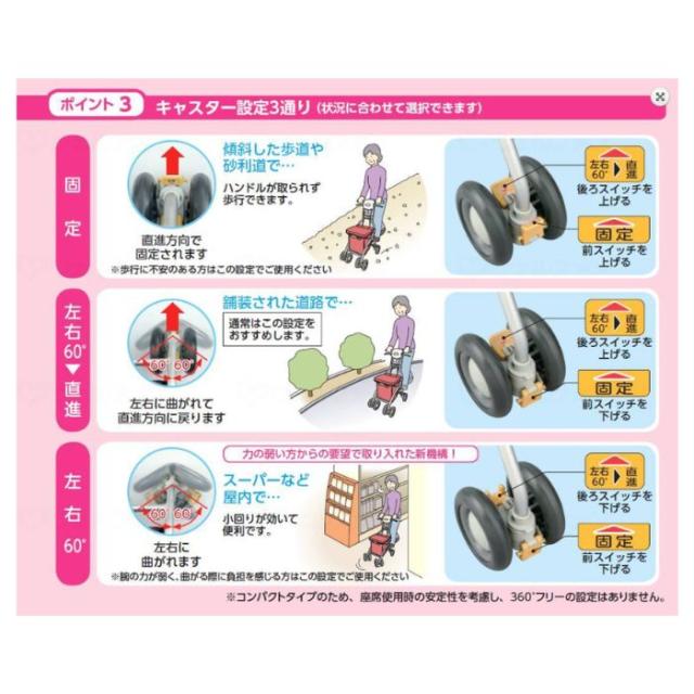 【全品ポイント5倍！6/12 9:59まで！】シルバーカー サンフィールショッピング 大容量8L＋1Lバッグ アロン化成 ブルー レッド チェック柄 座れる 座面付き コンパクト 折りたたみ 手元ブレーキ 駐車ストッパー 手押し車 おしゃれ 散歩 買い物 旅行 プレゼント 父の日 敬老の_5