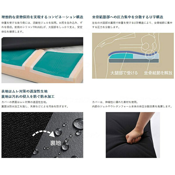 【全品ポイント5倍！6/12 9:59まで！】デュオジェルクッション 42 ケープ CK-395 介護用品 床ずれ防止 体位変換 クッション_1