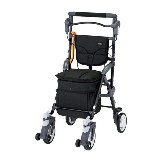 【ポイント5倍！5/13 09:59まで！】シルバーカー スルーンボックスSP CB-15 10L ブラック 花柄 コンパクト 軽量 大容量 段差スルー機能 座れる クッション座面 小物入れ付 杖ホルダー付 歩行補助 転倒予防 歩行安定 歩きやすい 疲れにくい 手押し車 散歩 買い物 通院 旅行_1