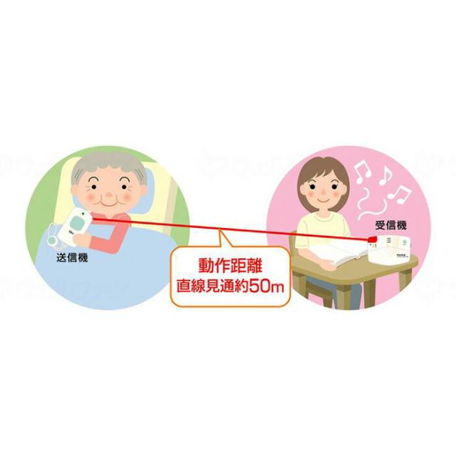 【GWポイント2倍！5/6 23:59まで！】ホームセーフティアラート2 呼出しチャイム 送信機 受信機 セット 音と光でお知らせ コードレス 送信機2個 工事不要 介護用呼び出しベル 在宅介護 介護施設 キヨタ_1