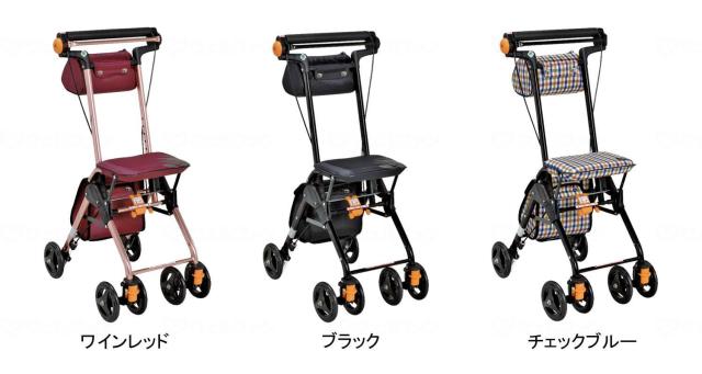 【全品ポイント5倍！6/12 9:59まで！】シルバーカー ナノンDX チェックブルー 幸和製作所 テイコブ 軽量 コンパクト 折りたたみ 手元ブレーキ 駐車ストッパー 座れる 座面付き 反射機能 専用キャリーバッグ付 手押し車 散歩 買い物 通院 旅行 プレゼント 父の日 敬老の日_2