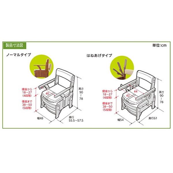 【全品ポイント5倍！6/12 9:59まで！】家具調トイレ セレクトR 自動ラップ ノーマル  暖房便座 (暖房便座 天然木 ) ポータブルトイレ 介護用品 アロン化成 安寿 在宅介護 施設 福祉_1