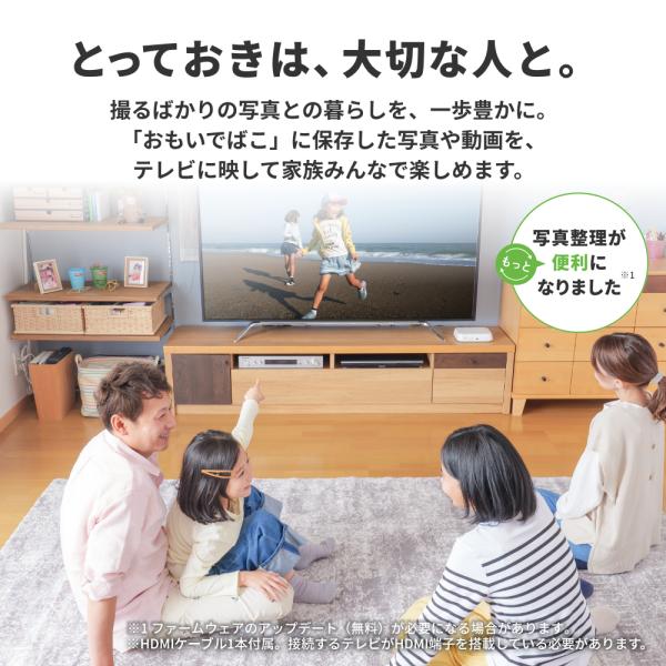 バッファロー BUFFALO おもいでばこ スマホ タブレット パソコン カメラ 4K 動画 写真 保存 アルバム 有線LAN限定 エントリーモデル 2TB PD-2000E-L_2