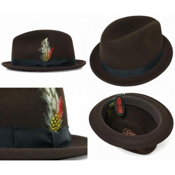 中折ハット メンズ ニューヨークハット 帽子 フェルトハット レディース NEW YORK HAT 5325　Pinched Stingy Fedora　ピンチド スティンジー フェドラ　(LITE FELT STINGY)_3