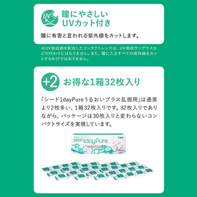 ◇《送料無料》ワンデーピュアうるおいプラス乱視用 32枚入 12箱 1day 乱視