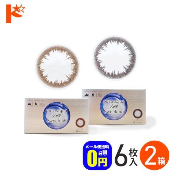 ◇ピュアアクア リング 2week 55 2週間交換 6枚入 2箱セット / カラーコンタクト カラーコンタクトレンズ 2week ザラボ SHO-BI Labo株式会社 ZERU サークルレンズ UVカット 紫外線 うるおい ナチュラル オトナカラコン