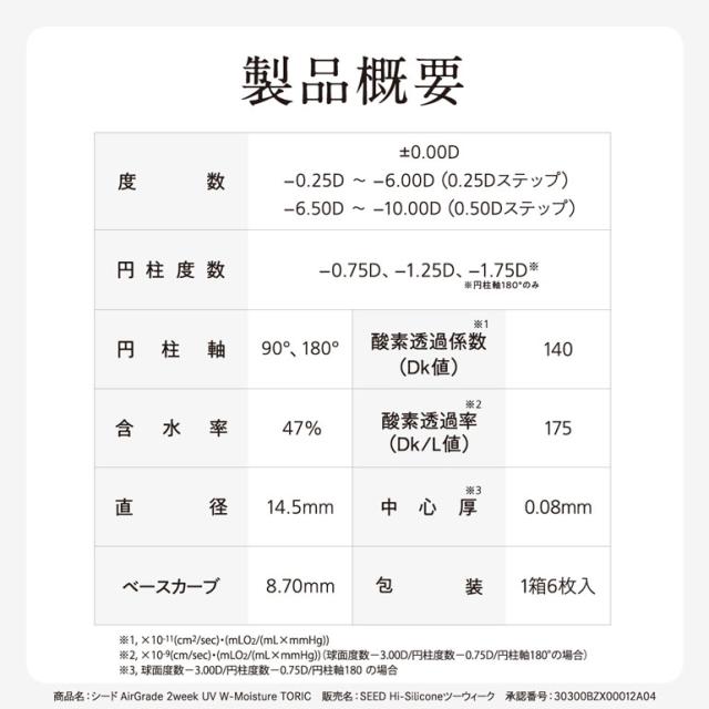 ◇処方箋提出《送料無料》エアグレード2ウィークUV Wモイスチャー トーリック 6枚入 8箱 2週間交換乱視用