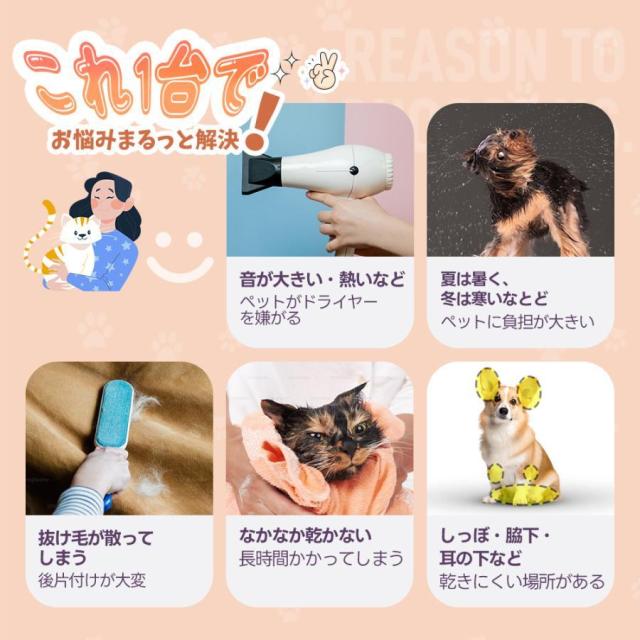 ペットドライヤー ペットドライルーム 大容量50L 猫 犬 ペットハウス ドライヤー ボックス ハウス ドライルーム 猫 犬 ペット 12.5kgまで対応_5