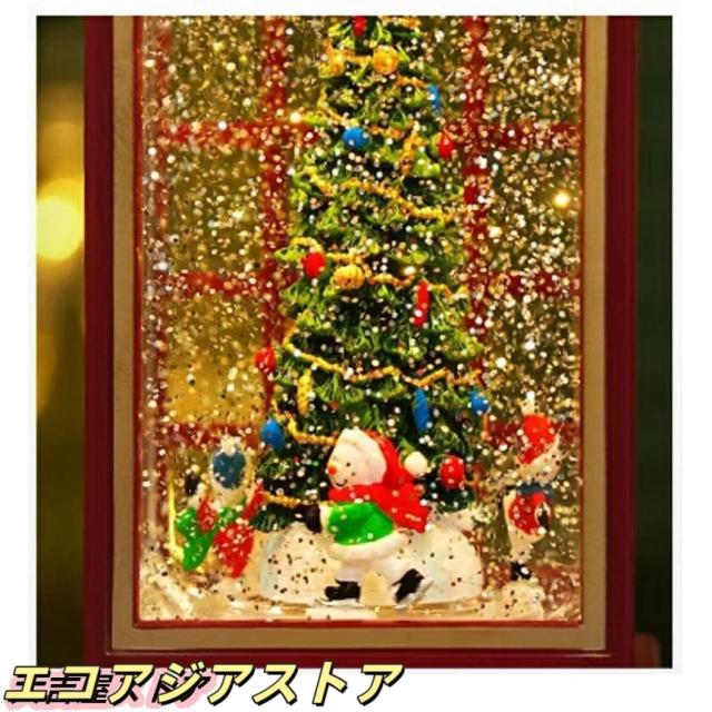 スノードーム クリスマスオルゴール メリーゴーランドオルゴール クリスマスツリースノーグローブ LEDライト内蔵 8曲自動ループ クリスマスプレゼント_15